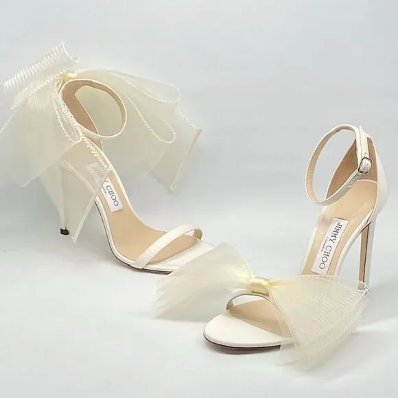 Jimmy Choo Aveline bow detail sandals size 37.5